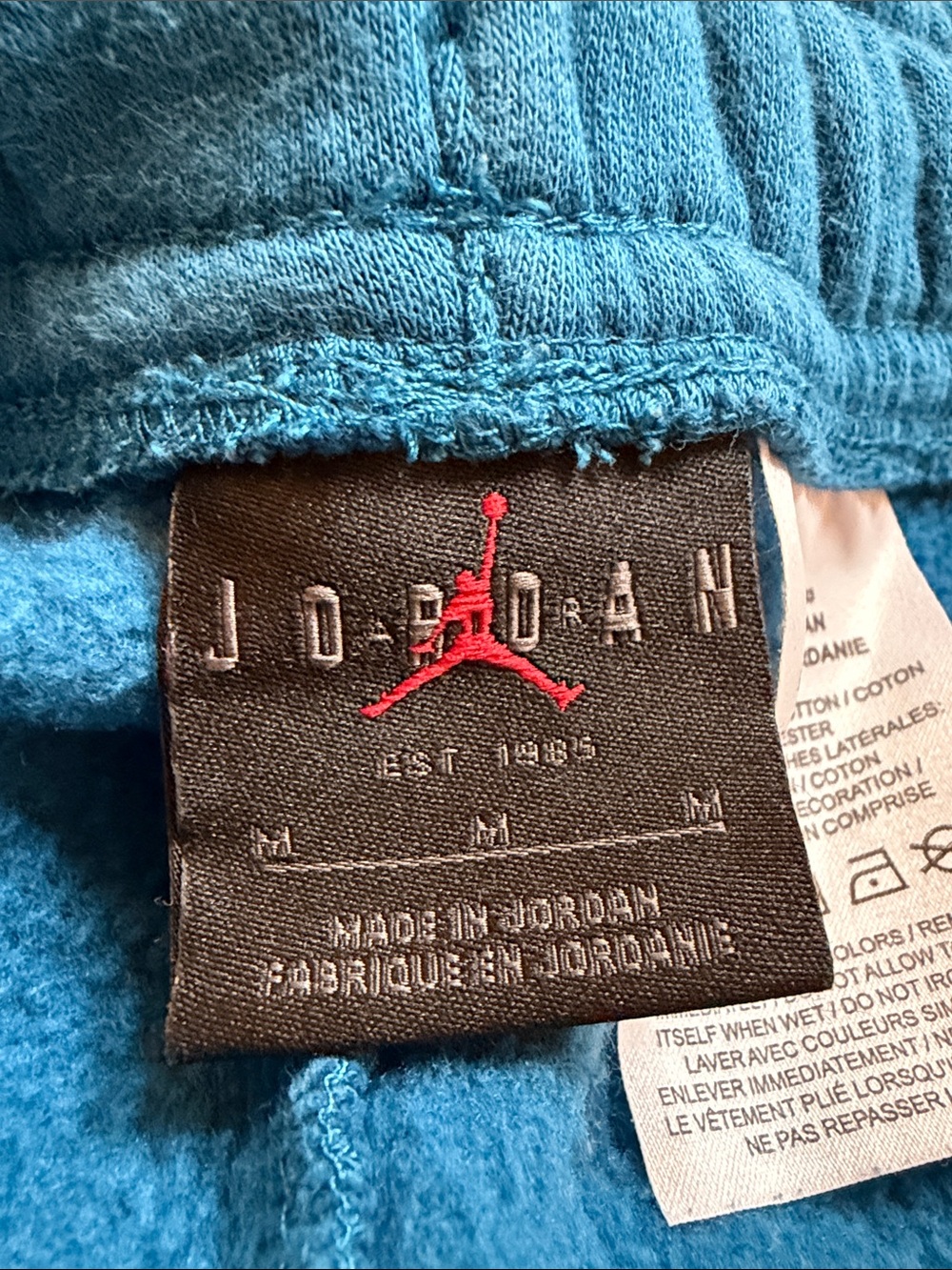 Men's Nike Jordan Flight Dark Teal Athletic Fleece Shorts with Script Detail - Picture 4 of 4
